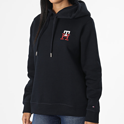 Sweat Capuche Femme Monogram 7434 Bleu Marine