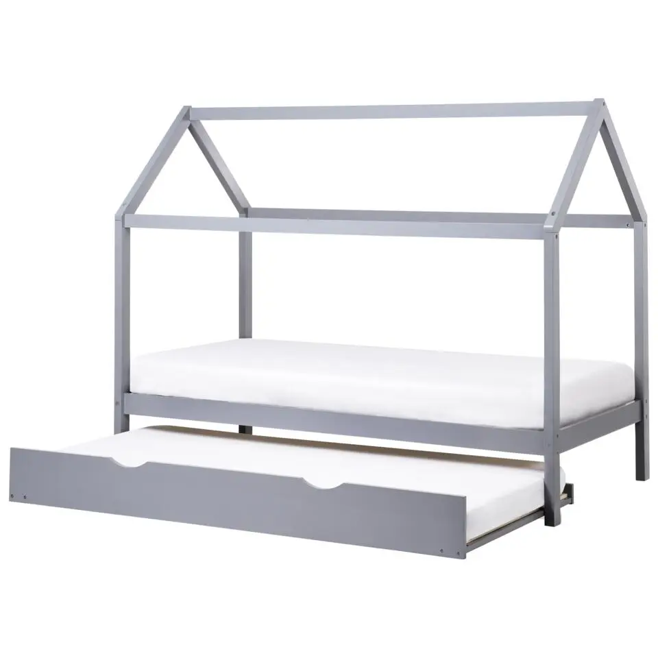 CRILLON - Onderschuifbed - Grijs - 90 x 200 - Hout