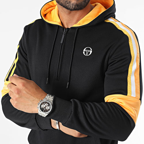 Sweat Capuche A Bandes Cross 40321 Noir