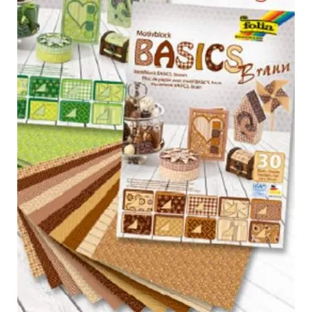 Folia Bastelpapierblock 24x34 brauntöne 3x10 Blatt