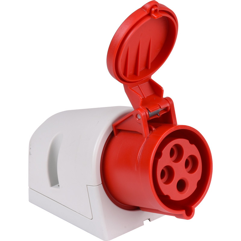 CEE contactdoos krachtstroom 3p+ 1 aarde 32A Rood