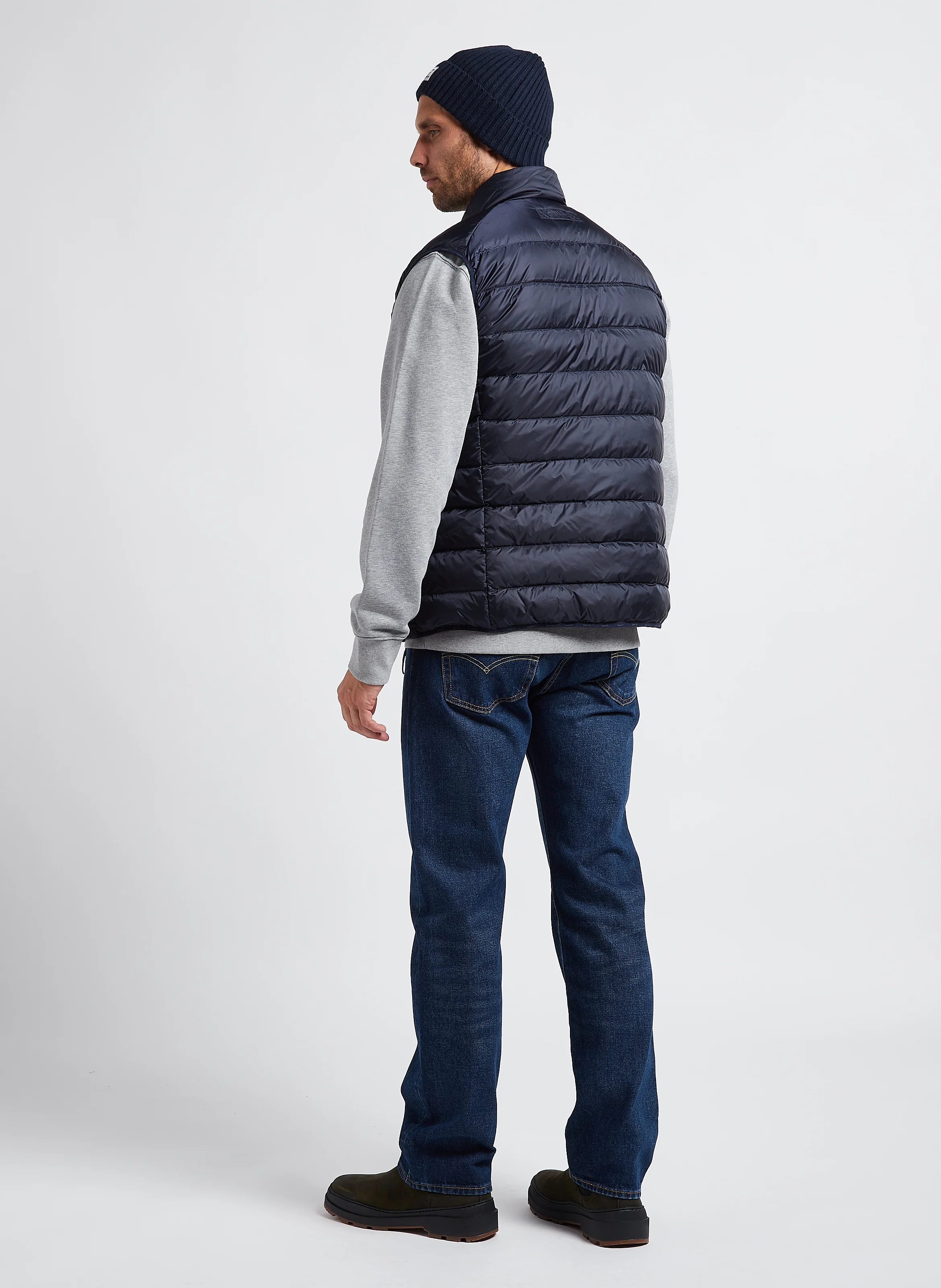 Sweatshirt col rond en coton mélangé| Gris