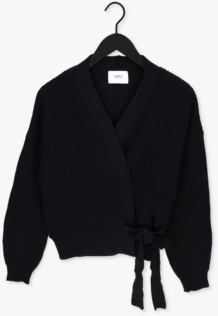 SIMPLE zwarte simple vest rosey knit-eco-cot-22-3
