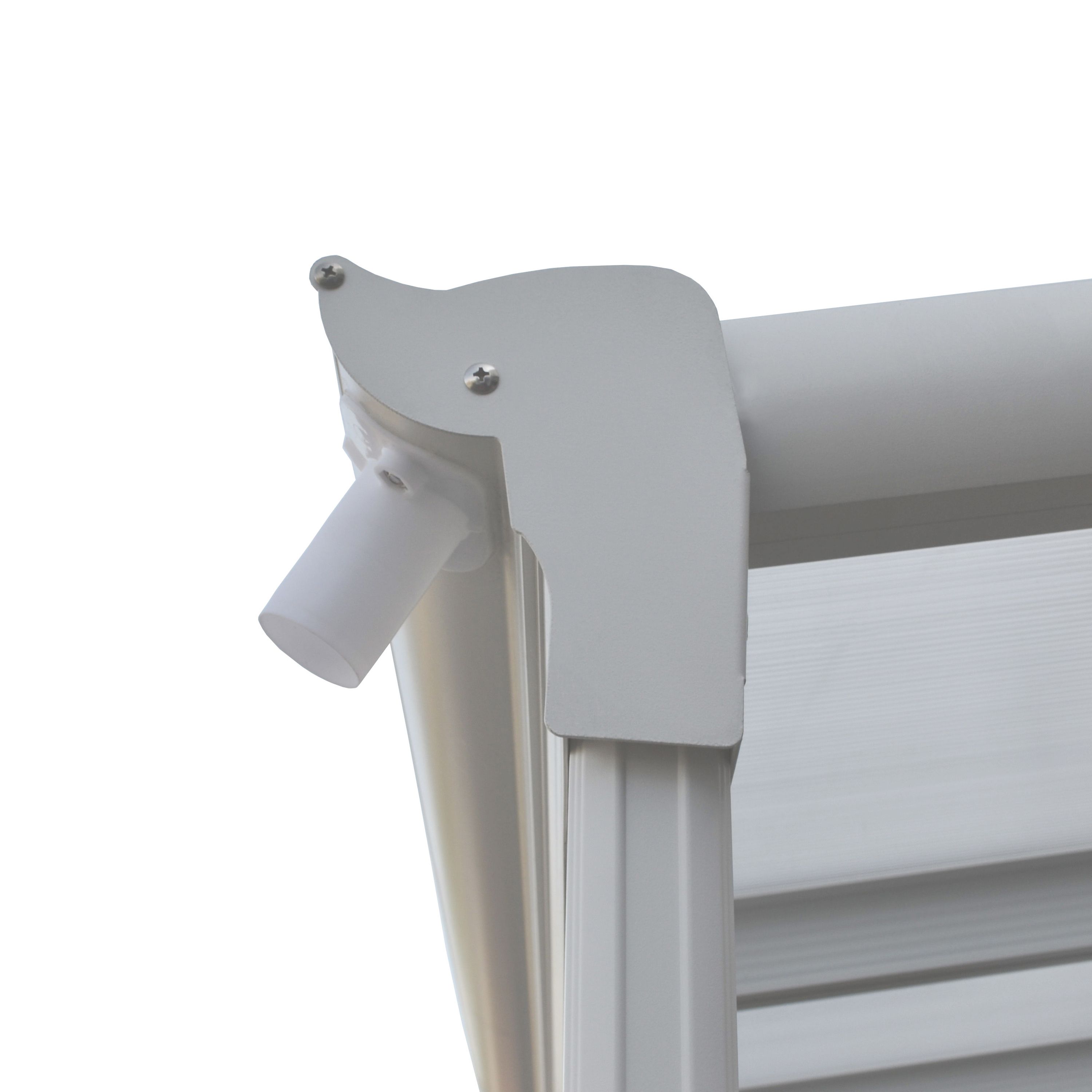 Terrassenüberdachung Aluminium 434 cm als Bausatz Sichtschienen und Hohlkammerplatten Weiß