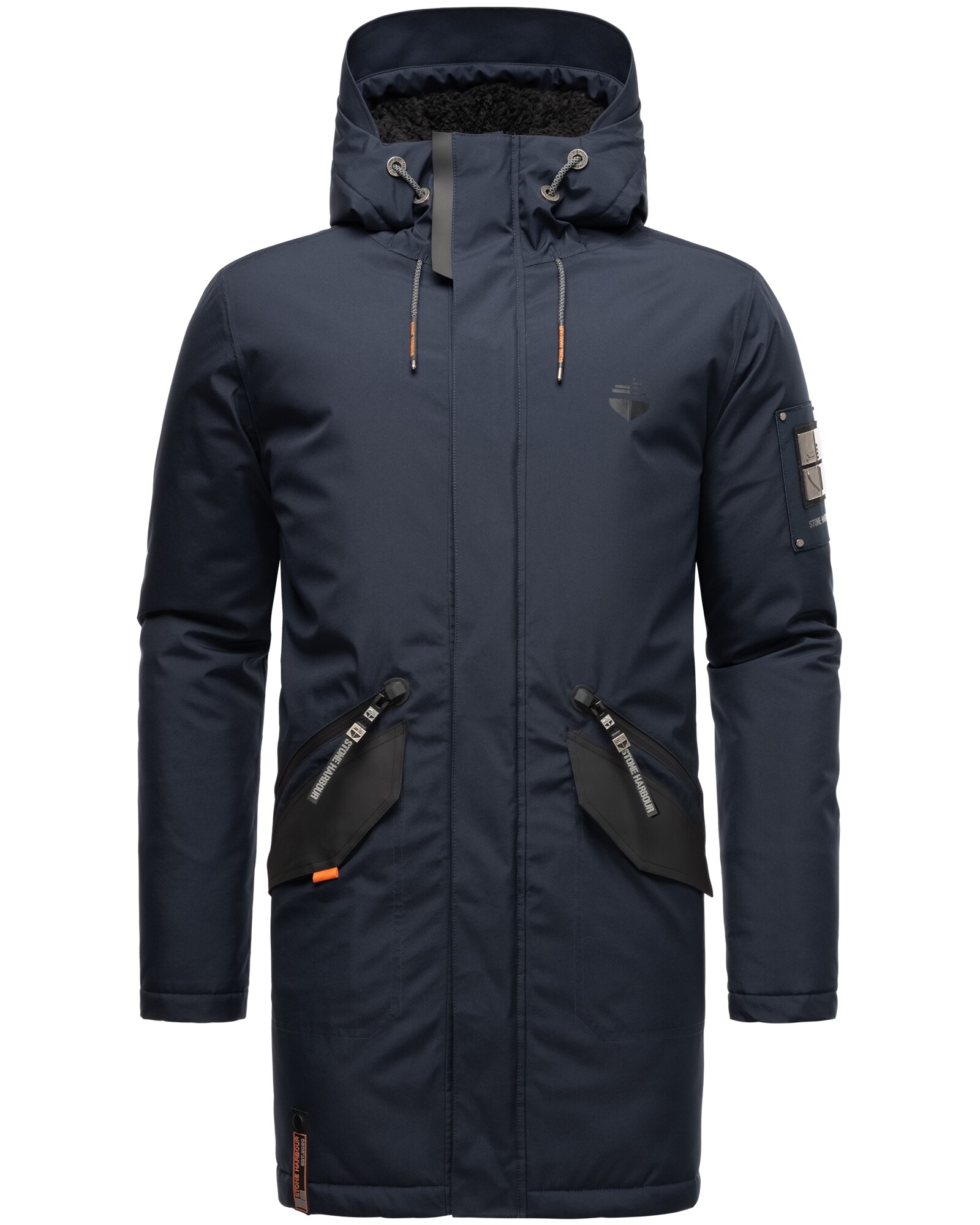 STONE HARBOUR Herren Modischer Wintermantel Winterparka mit Teddyfell Futter Ragaan