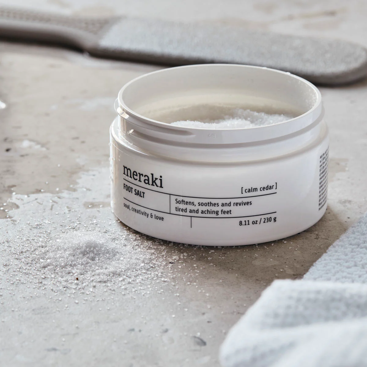 Meraki  Calm Cedar fodbadesalt - 200 ml.