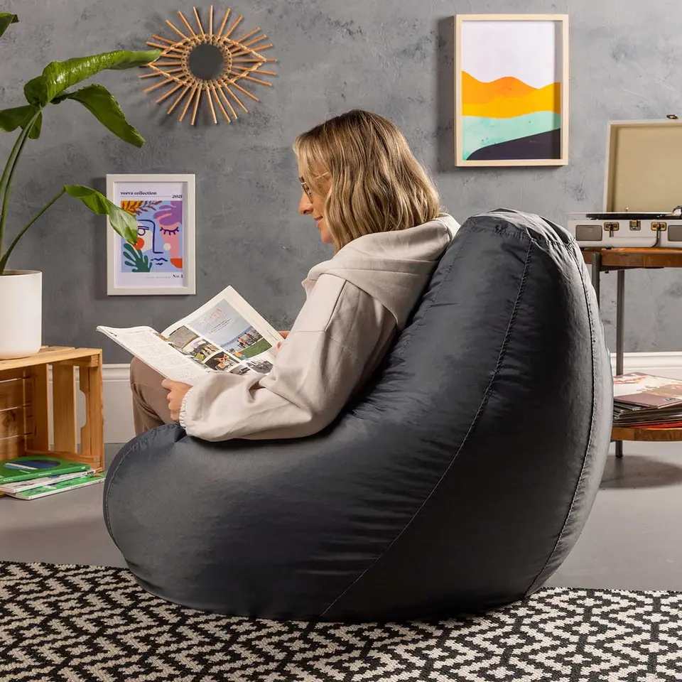Veeva Zitzak Gaming - Zitzak Buiten - Houtskool