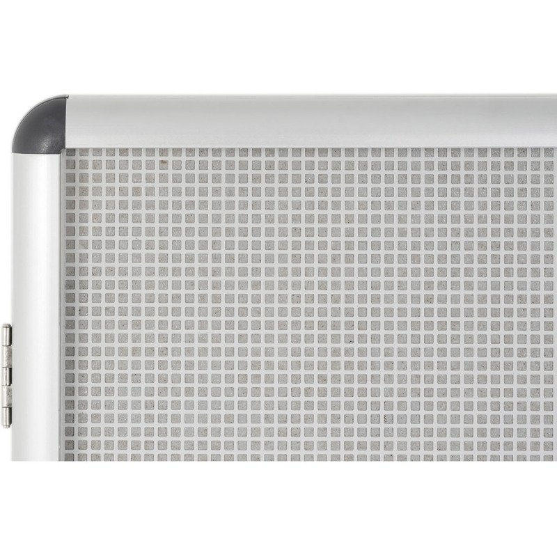 Vitrine intérieure extra plate fond acier laqué porte battante cadre aluminium Bi-Office Enclore - 1 feuille