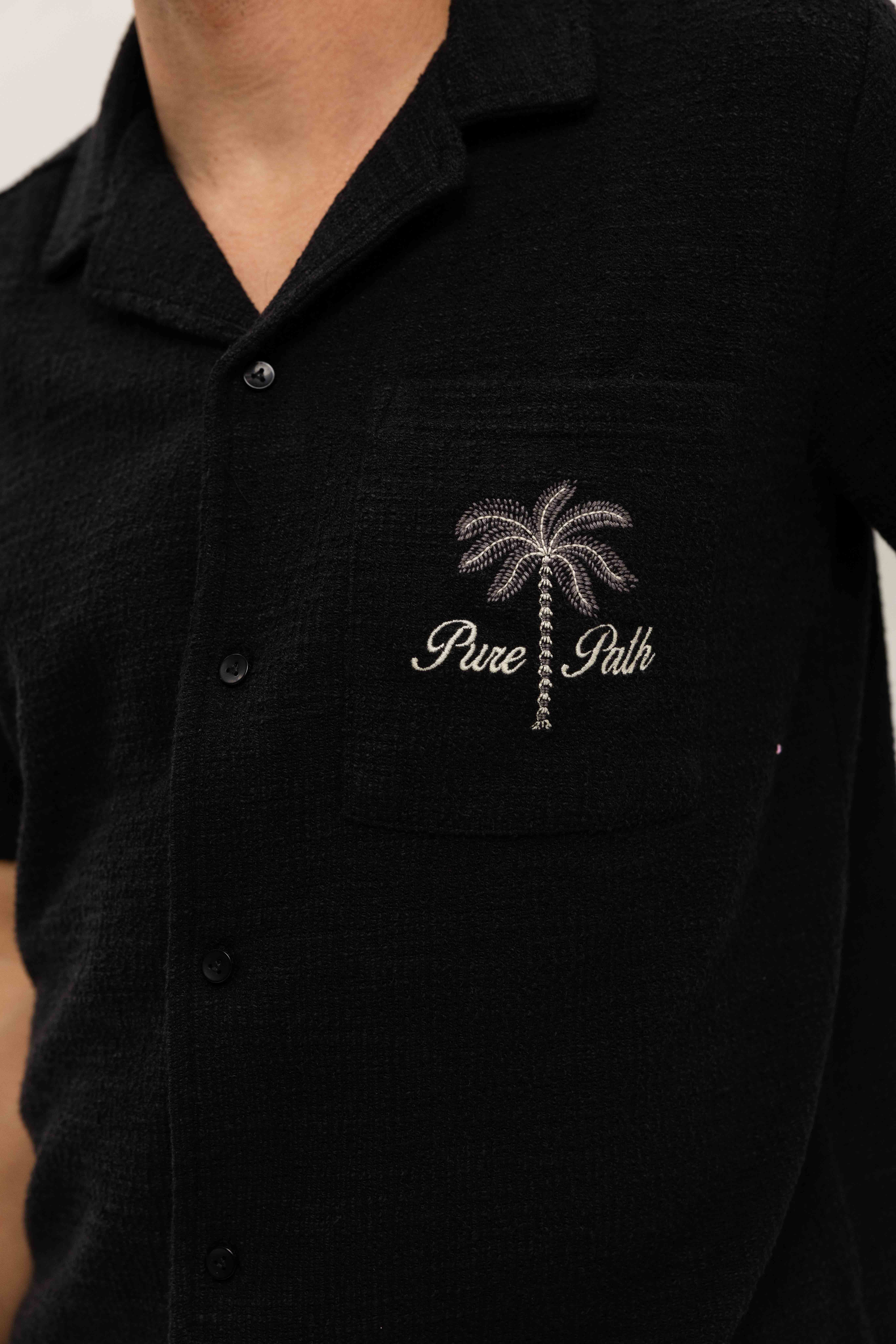 Pure Path Boucle Palm Shirt Heren Zwart
