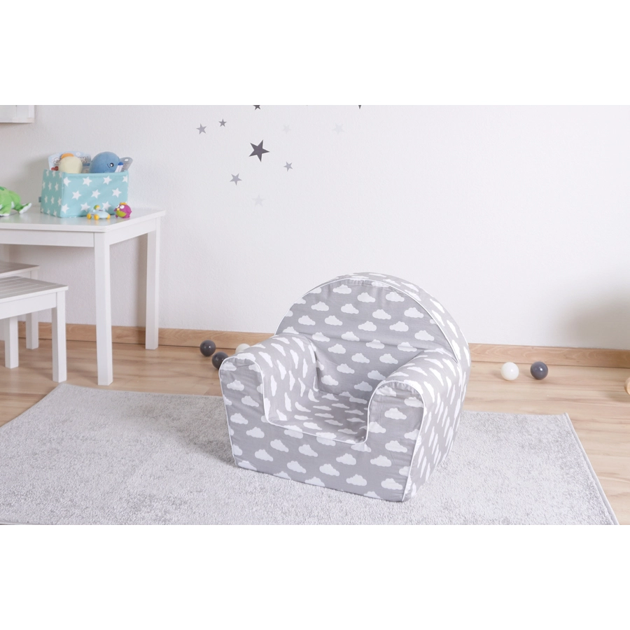 knorr toys® Kindersessel Grey white clouds weiß