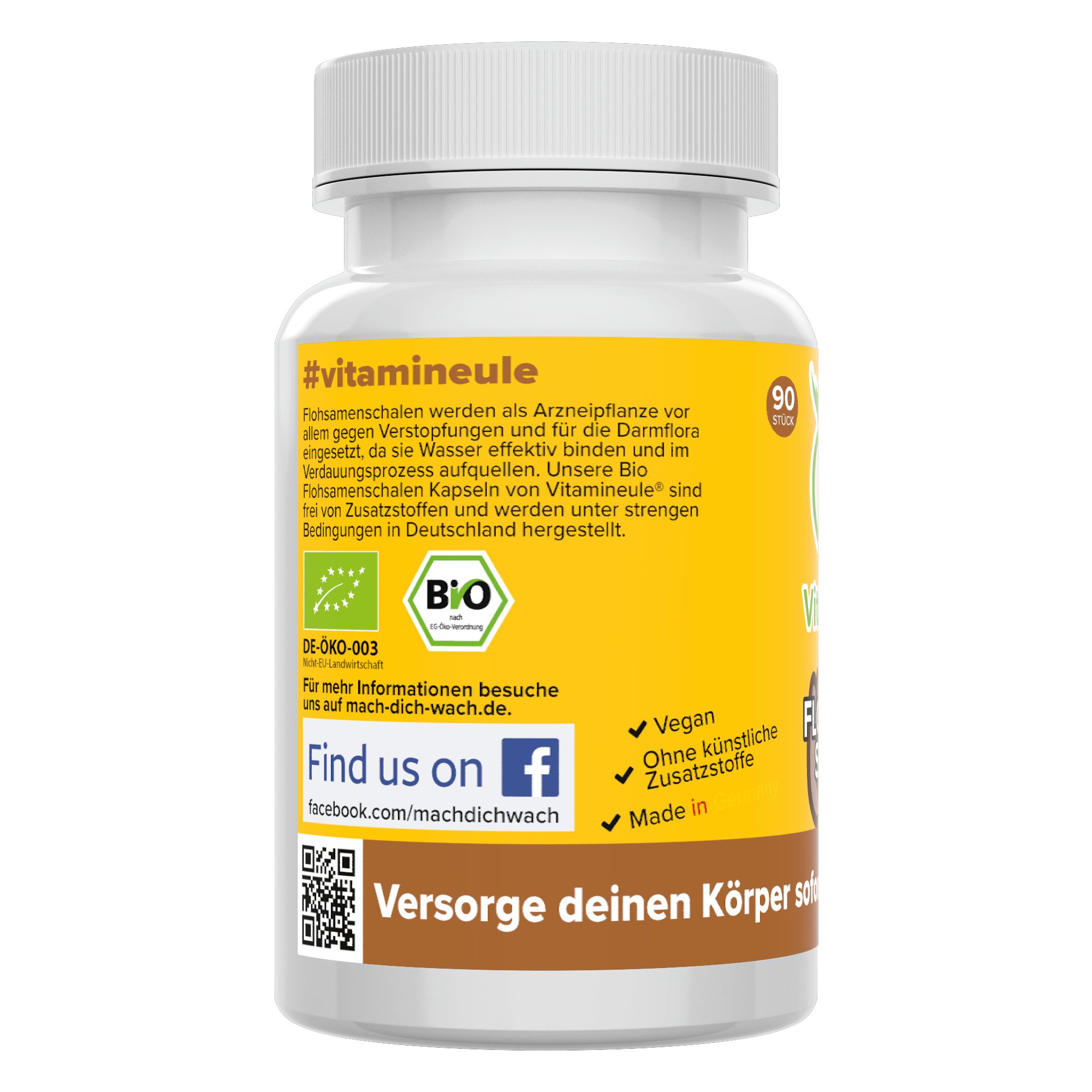 Bio Flohsamenschalen Kapseln - Vitamineule®