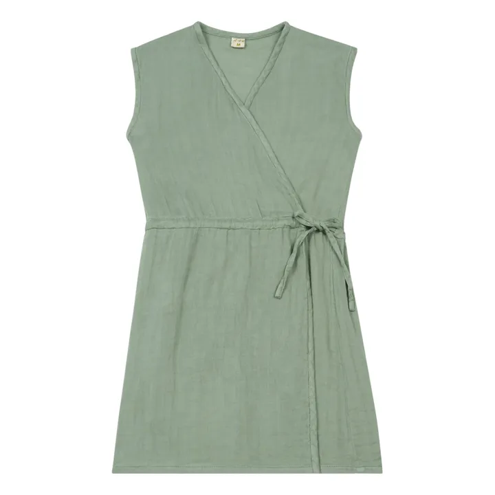 Numero 74 Robe Grace Coton | Vert argile