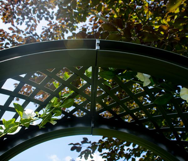 KHW Kunststoff-Gartenbank mit Rosenbogen