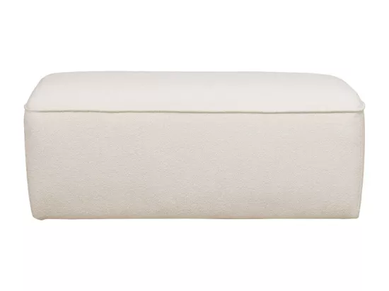 Noor - Pouf pour canapé modulable en tissu bouclette - Écru