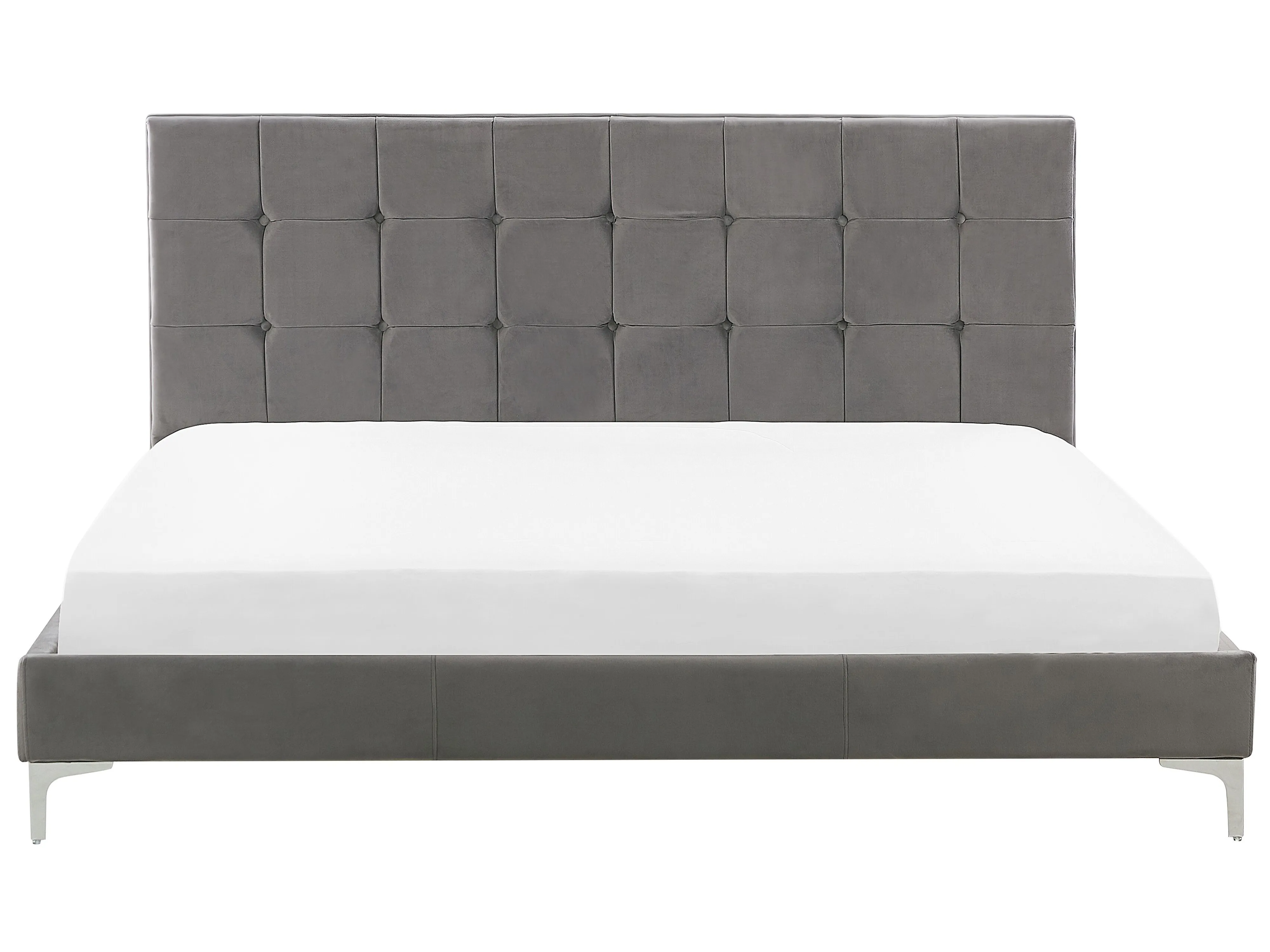 Bed Fluweel AMBERT 180 x 200 cm Grijs