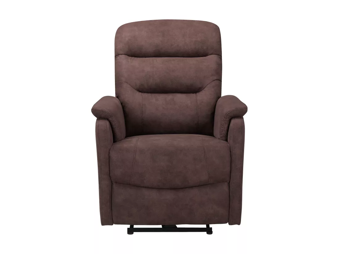 Coullon | Fauteuil de relaxation avec fonction électrique en microfibre marron foncé