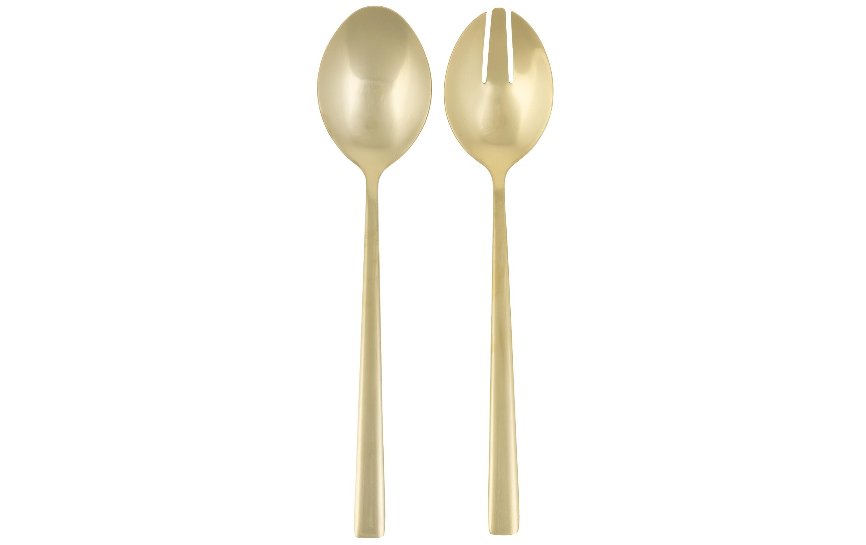 Salatbesteck 2-teilig GoldServierbesteck für Salate und mehr