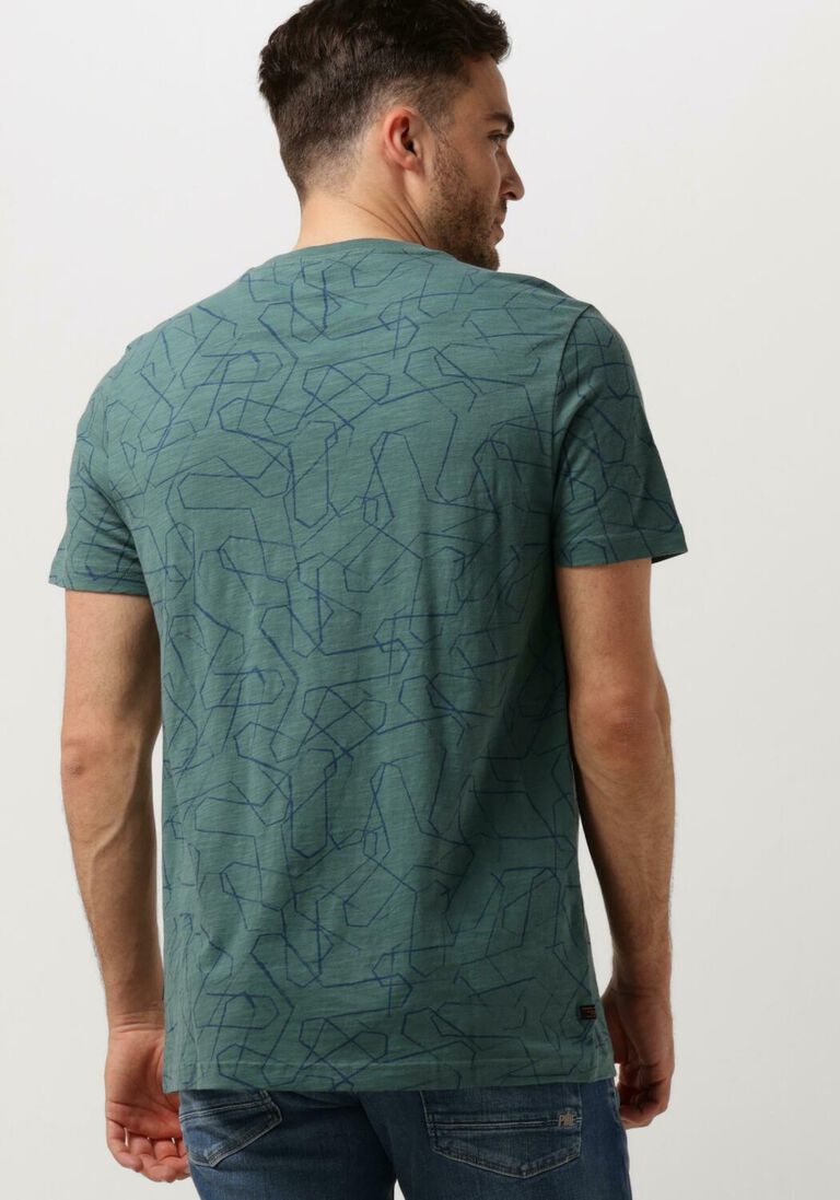 PME LEGEND groene pme legend t-shirt short sleeve r-neck slub jersey aop