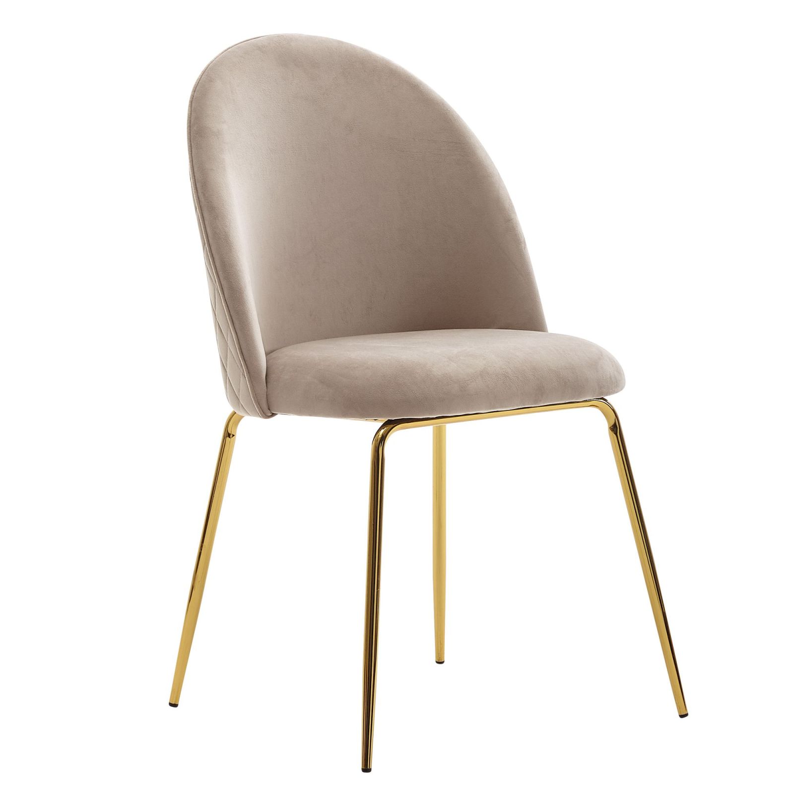 2er-Set Stühle - beige-gold - Samt