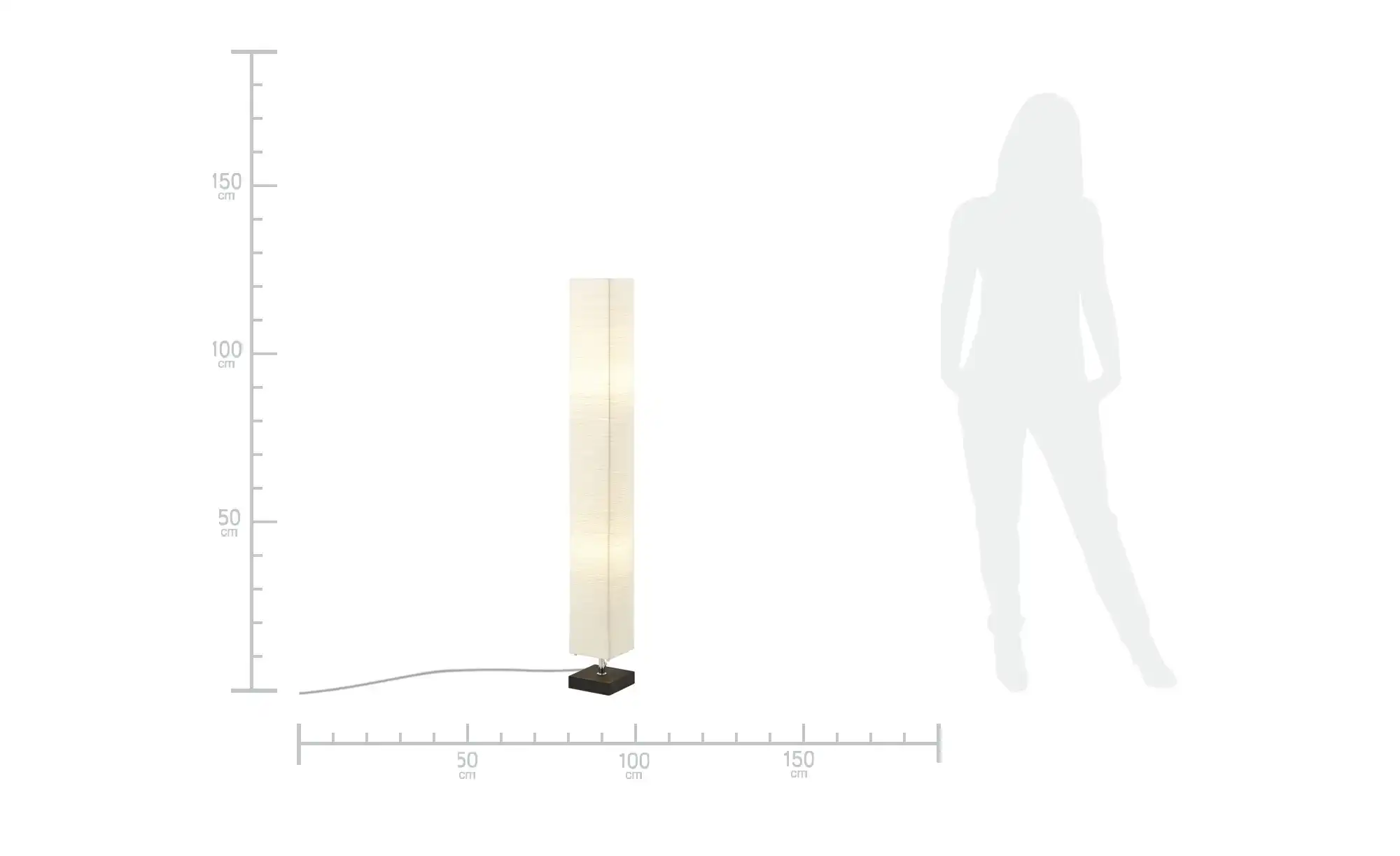KHG Stehlampe mit weißem Papierschirm, Holzfuß