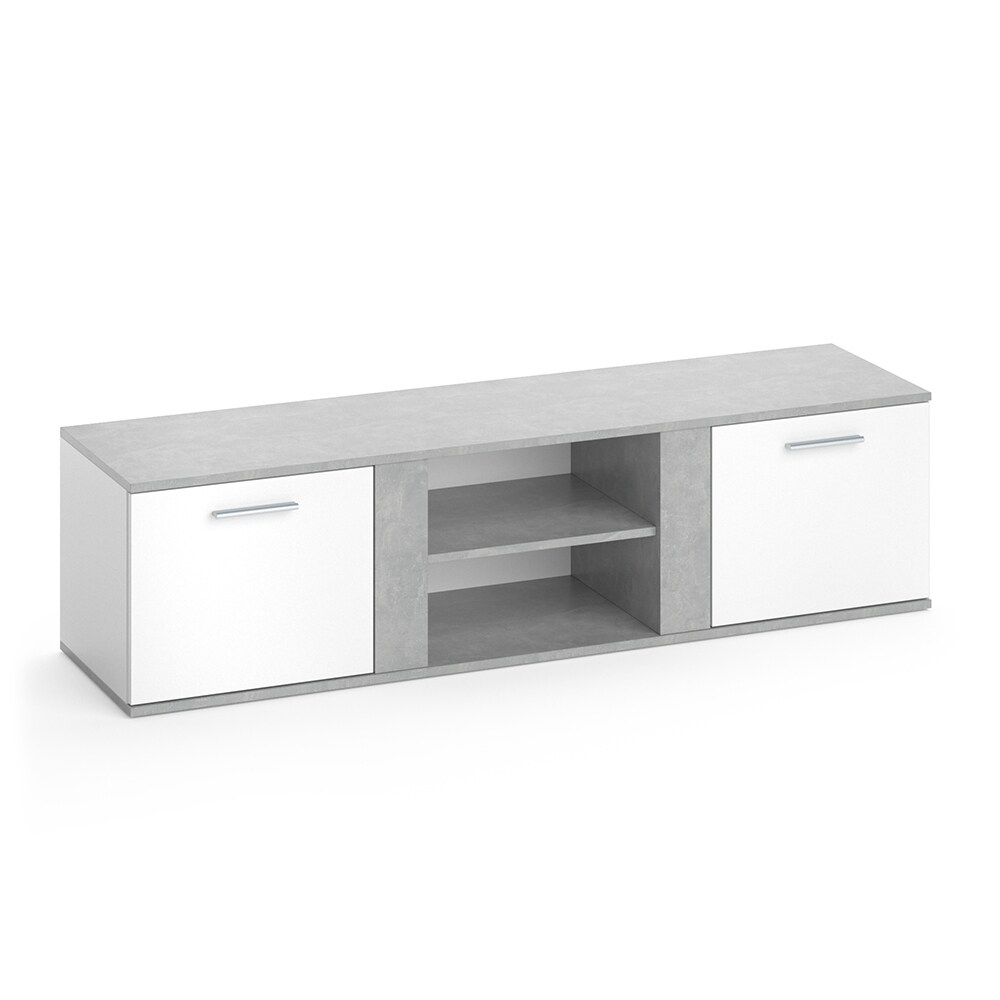 Vicco TV Lowboard Novelli Fernsehschrank Sideboard Fernsehtisch Weiß Beton