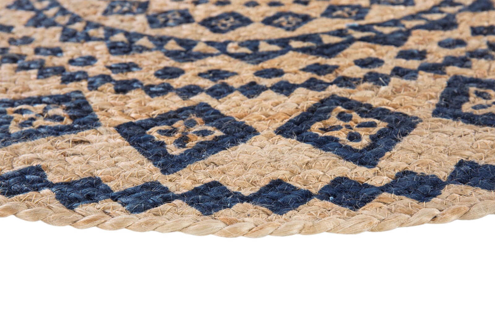 Jute-Teppich VänersborgØ120 cm rund Braun/Schwarz