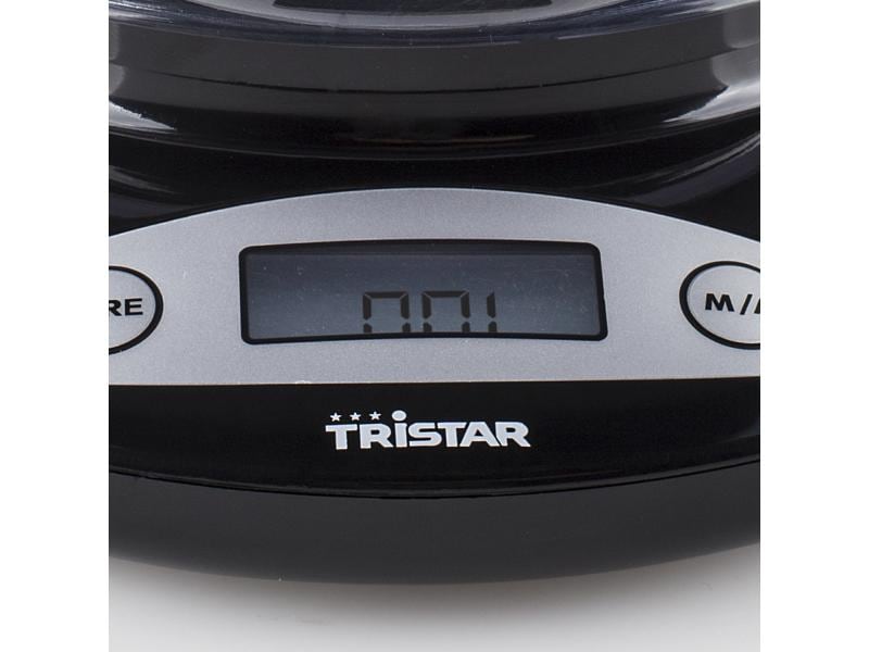 Tristar Küchenwaage KW-2430 Schwarz Küchenwaage mit Messchale Wägebereich