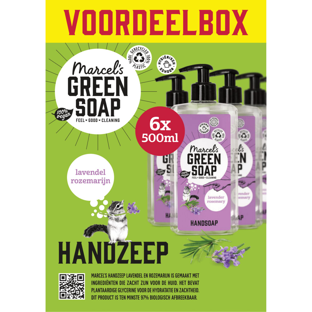 6x Marcel's Green Soap Handzeep Lavendel & Rozemarijn500 ml