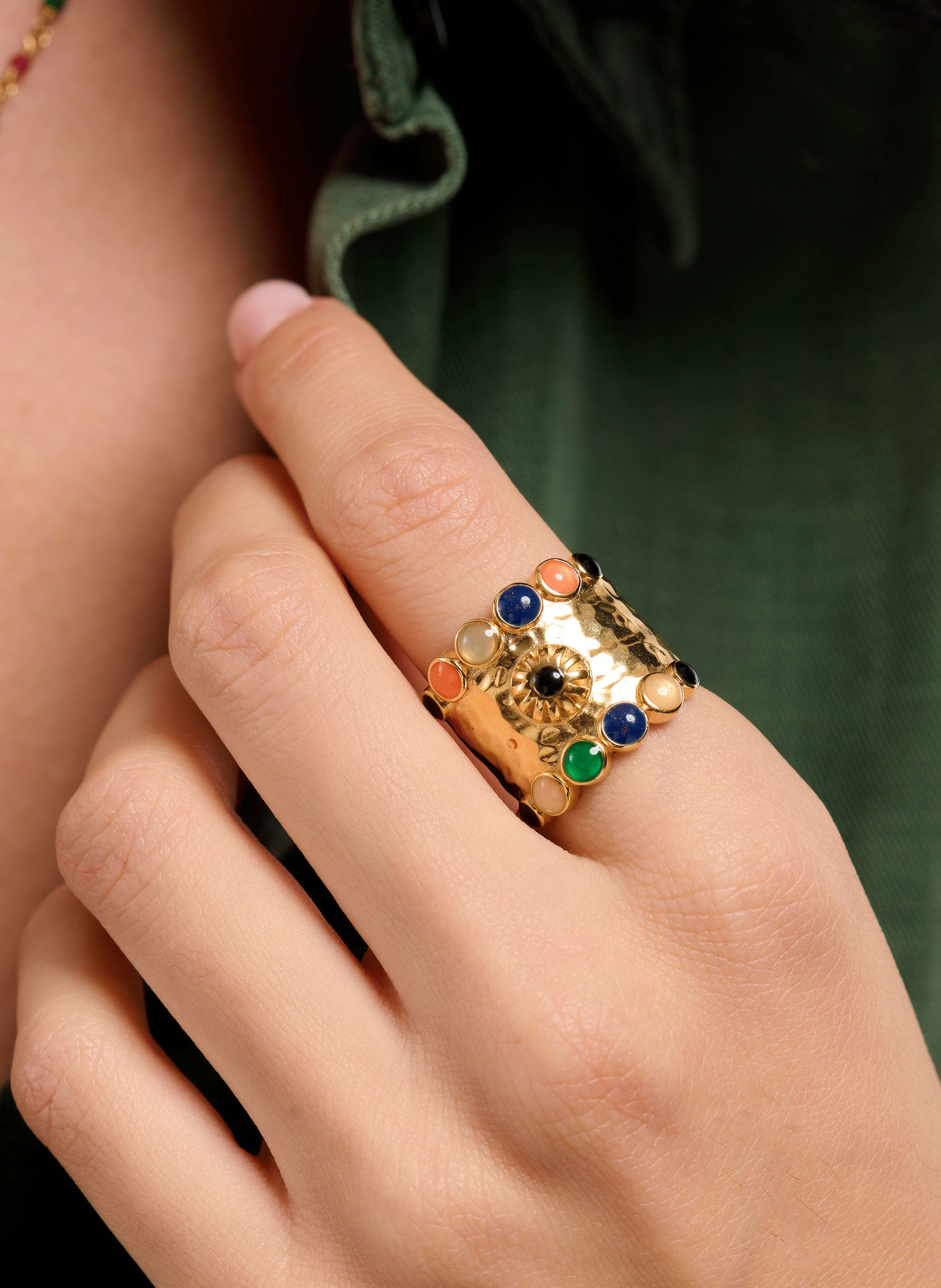 FERNANDO - Bague ajustable en laiton doré | Doré