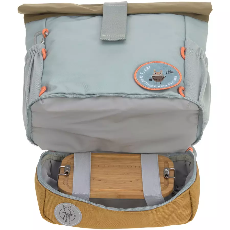 LÄSSIG Mini Rolltop Backpack, Nature light blue
