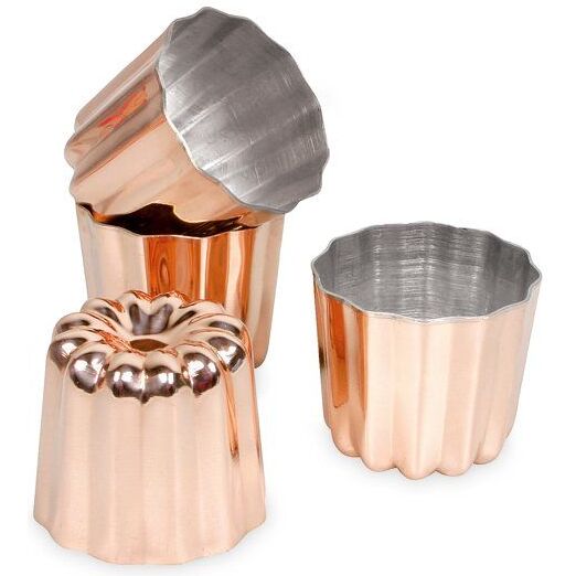 Moules à cannelés bordelais en cuivre - Lot de 4