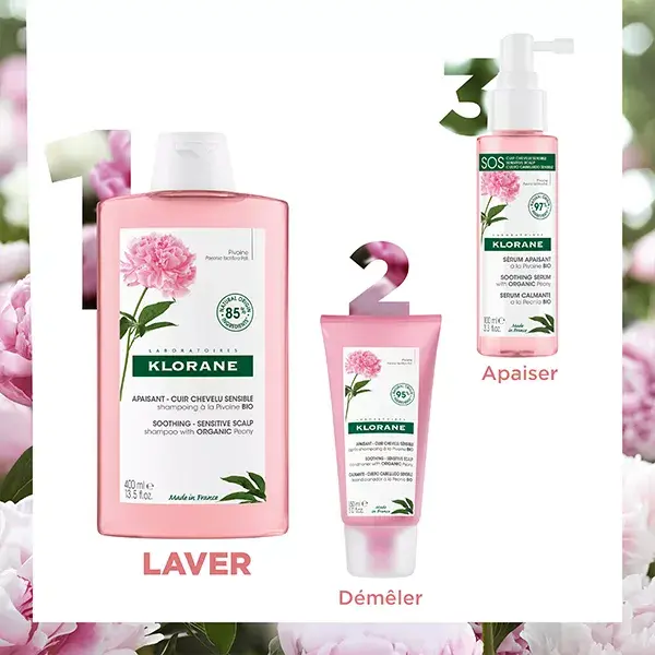 Klorane Pivoine Shampoing Apaisant Cuir Chevelu Sensible 400ml