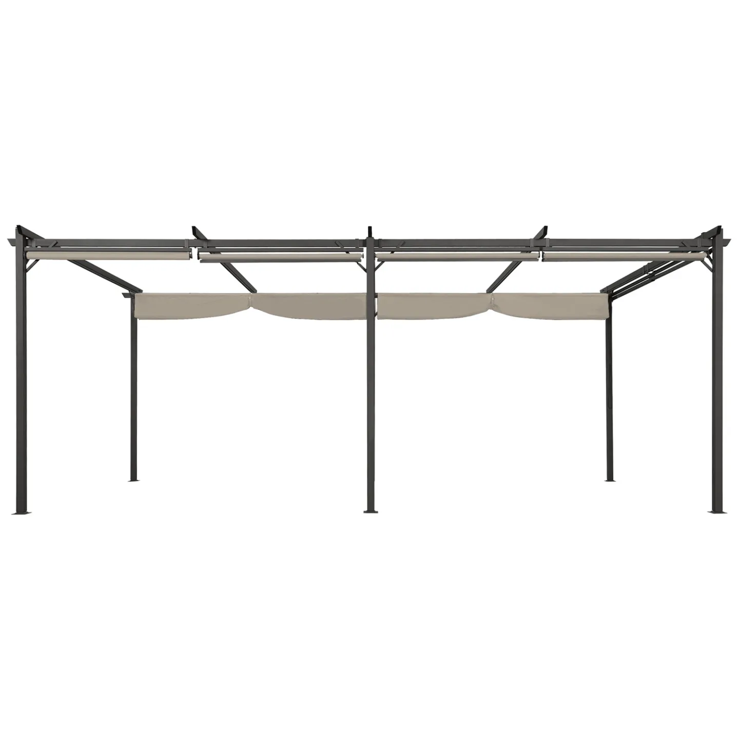 Pergola édition spéciale toit rétractable 3x6 M et 6 stores taupe