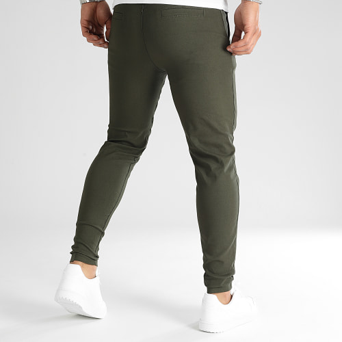 Lot De 2 Pantalons Chino Noir Vert Kaki