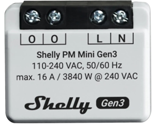 Shelly Plus PM Mini Power Meter 1-kanaals 16A WiFi Bluetooth Wit