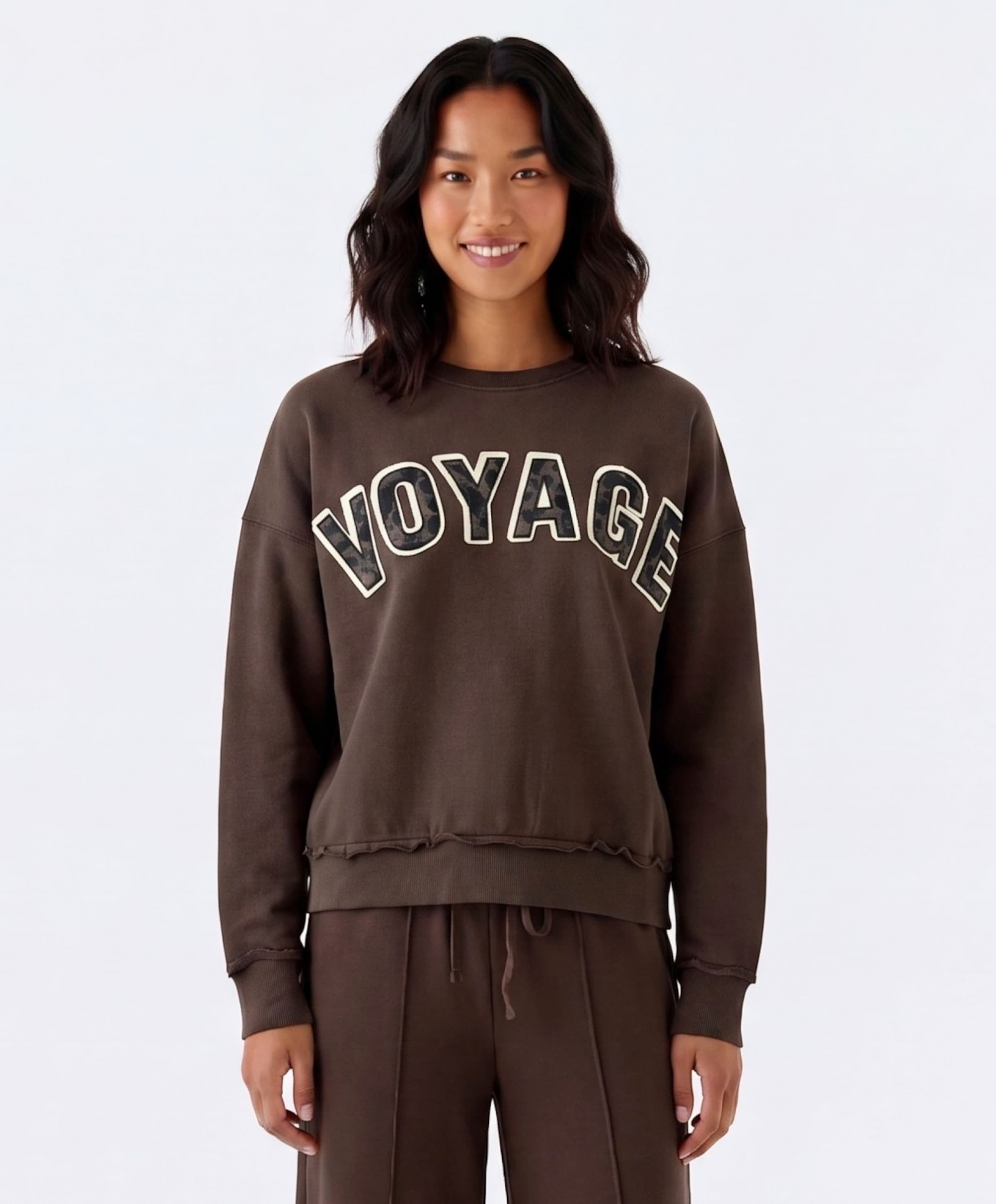 OUI Dames sweater bruin
