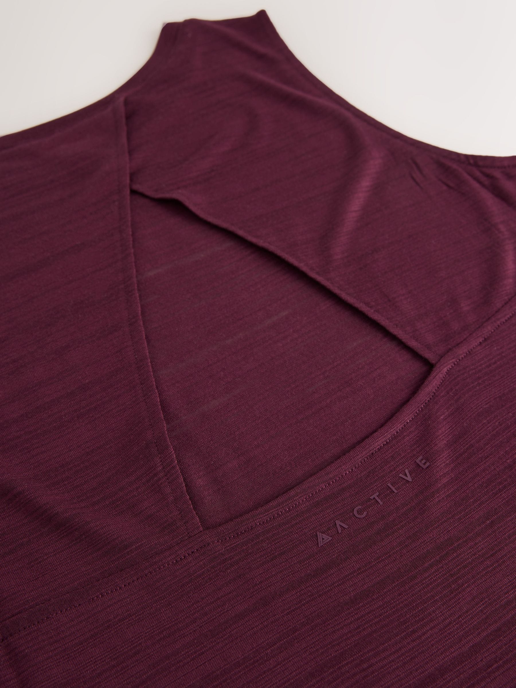 Bordeauxrood - Actieve lichtgewicht open rug tanktop