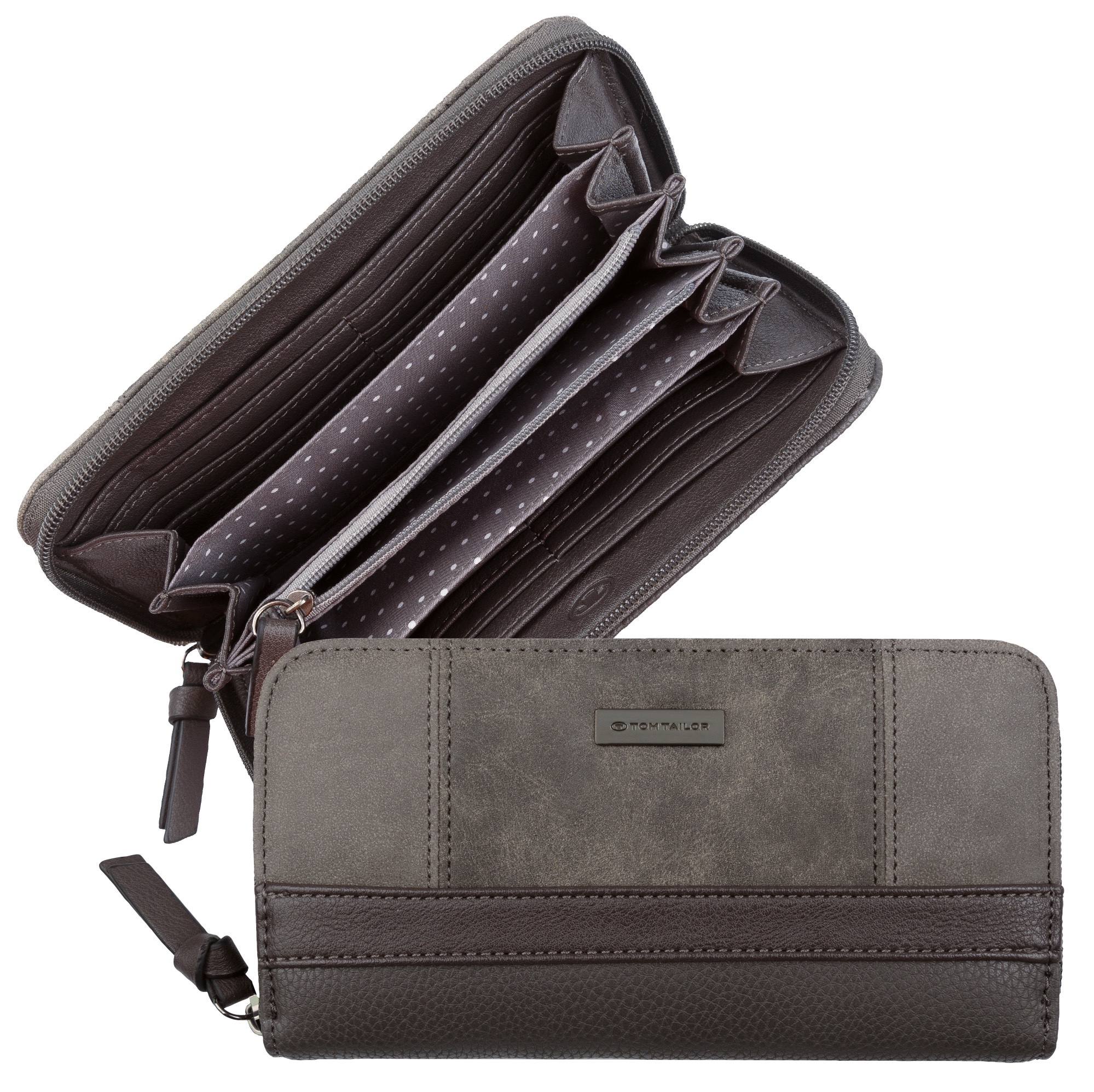 TOM TAILOR Geldbörse »Juna« aus soft genarbtem ledrigen Material mit glänzenden Metall-Accessoires