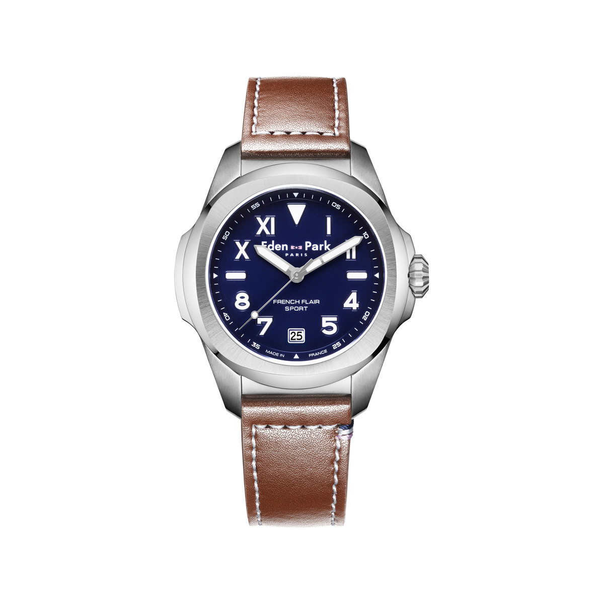 Montre EDEN PARK Sport homme bracelet cuir marron