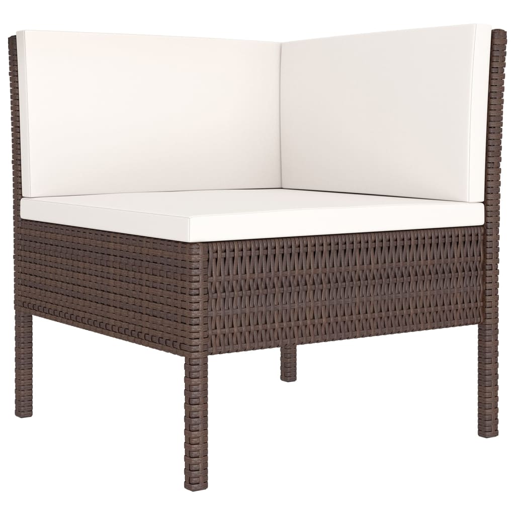 Salon de jardin meuble d'extérieur ensemble de mobilier 11 pièces avec coussins résine tressée marron