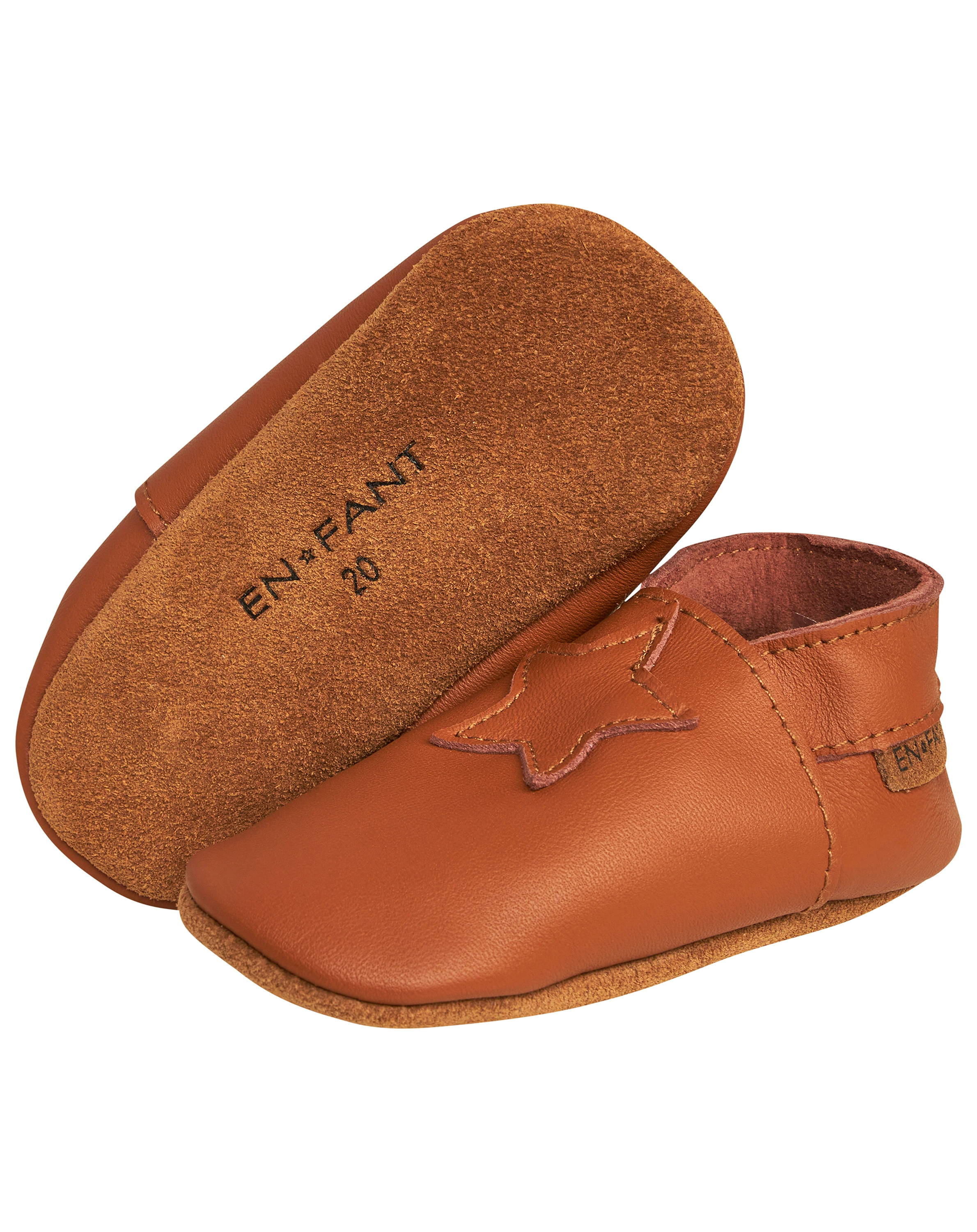 Krabbelschuhe STAR in leather brown