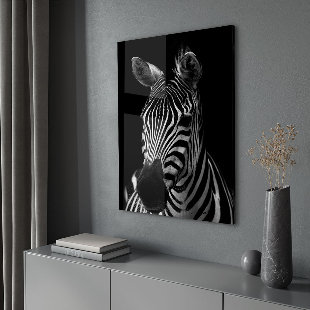 Walljar acrylglas schilderij - Mysterious Zebra Acrylglas schilderij - 80 x 120 cm