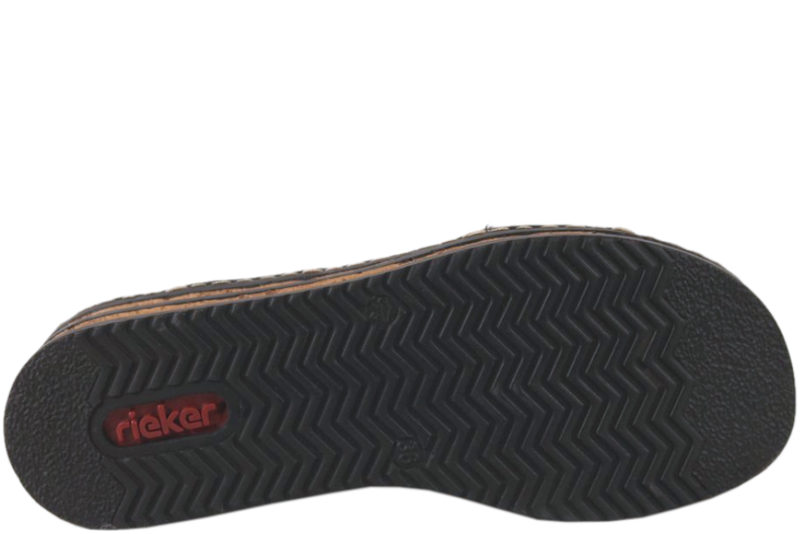 RIEKER NAVY BLÅ SLIPPERS I KUNSTSKIND