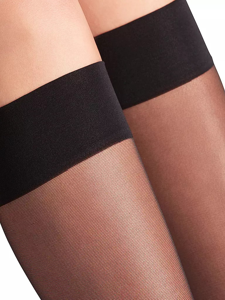 FALKE Kniestrümpfe Seidenglatt 15 DEN black schwarz