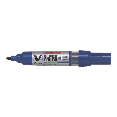 Pilot V SUPER COLOR - Marqueur permanent rechargeable - pointe ogive - bleu