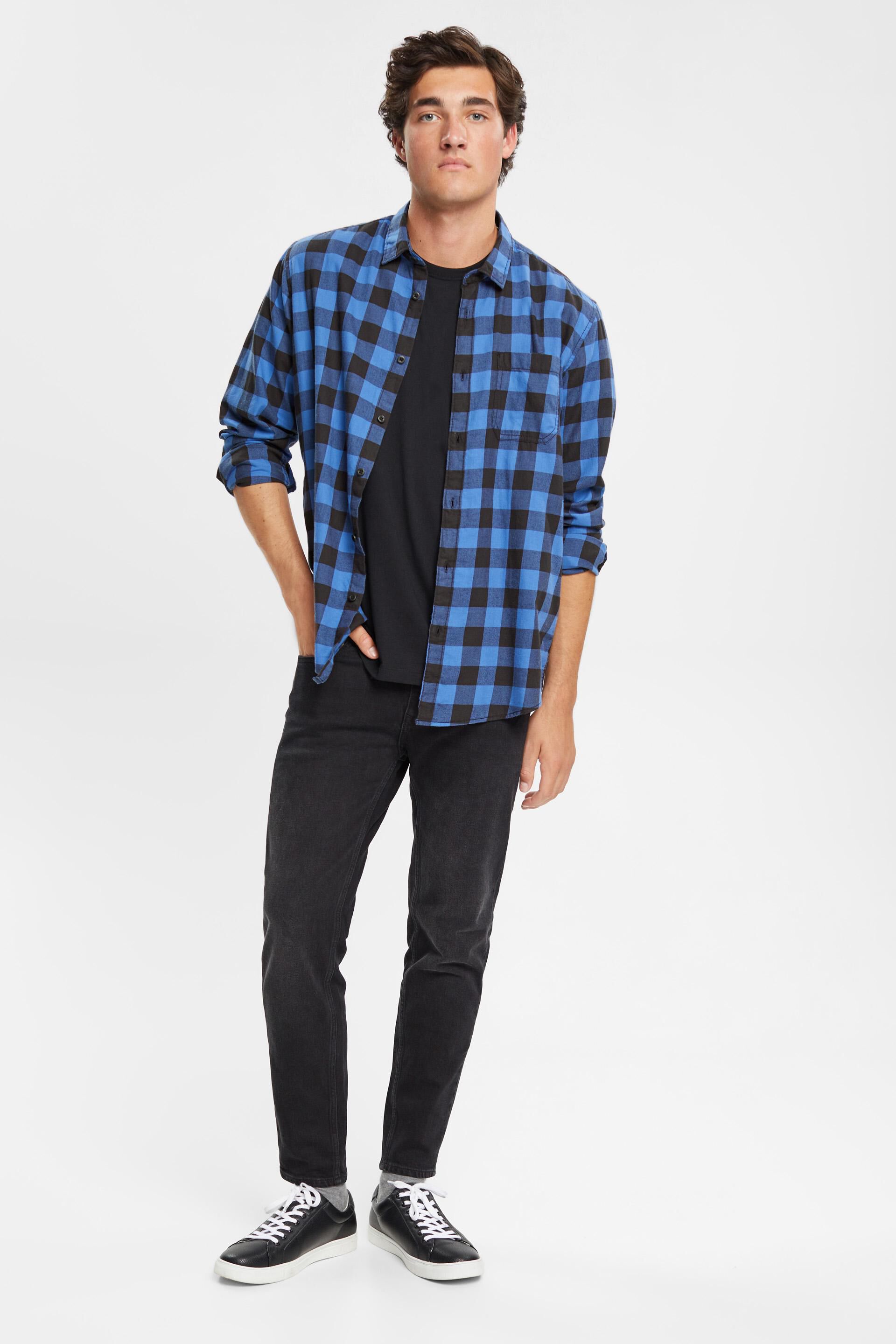 Chemise en flanelle de coton durable à carreaux vichy