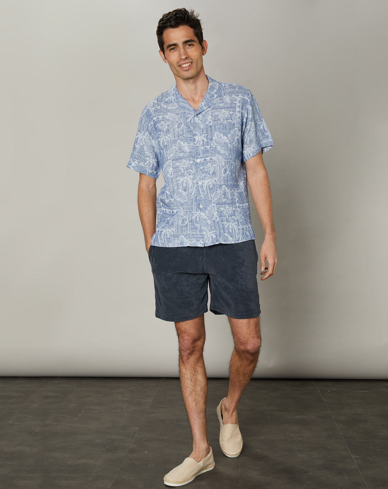Hartford Chemise regular 100% Lin Palm chambray