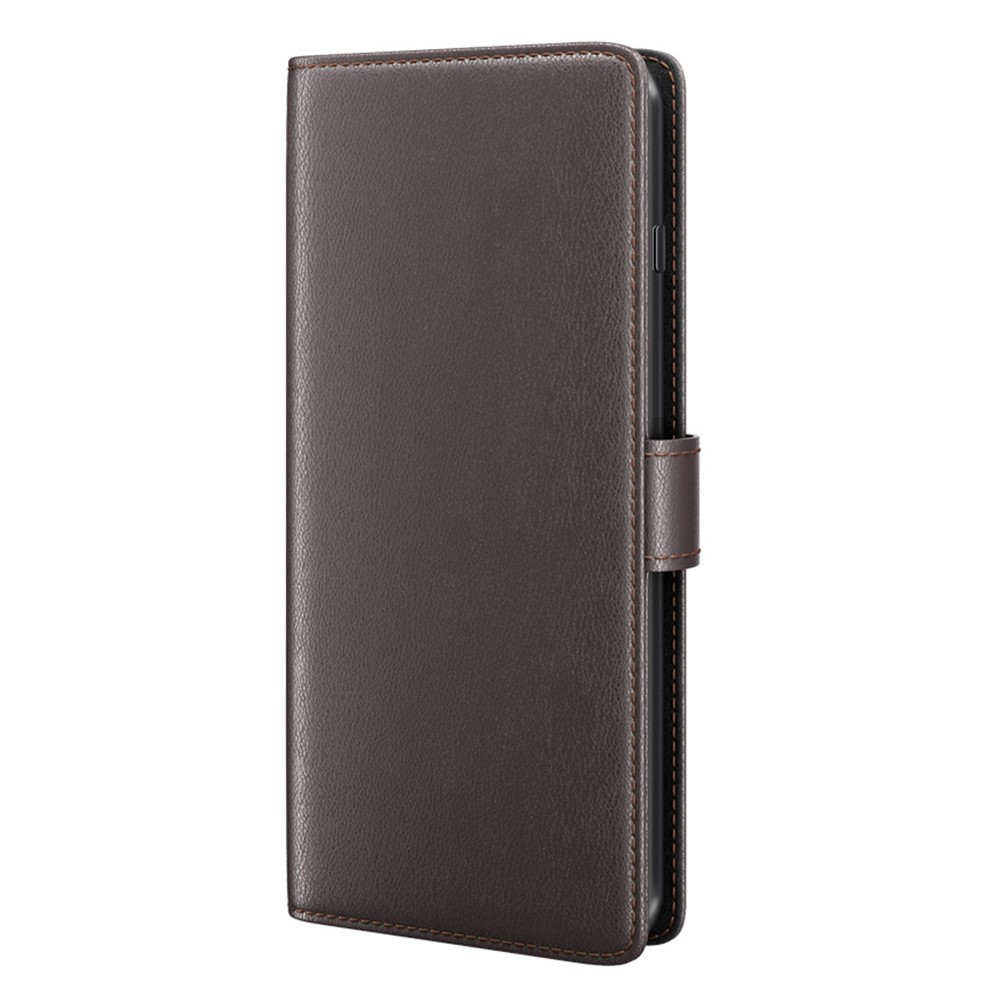 Samsung Galaxy A54 5G Echtleder Tasche Flip Cover mit Kartenfächer - Braun