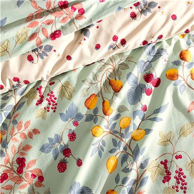 Linge de lit percale motif fruits