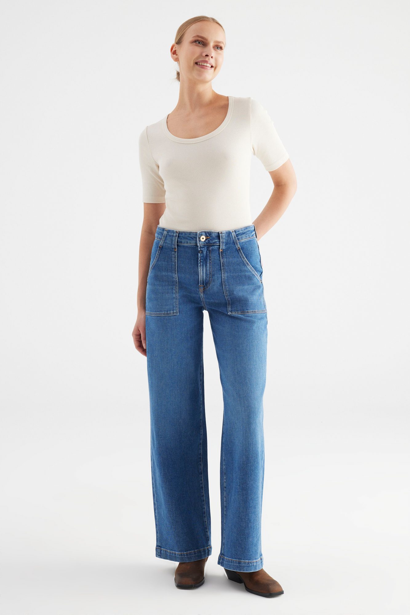 COJ Denim - Lulu High Waist Jeans - Medium Blue